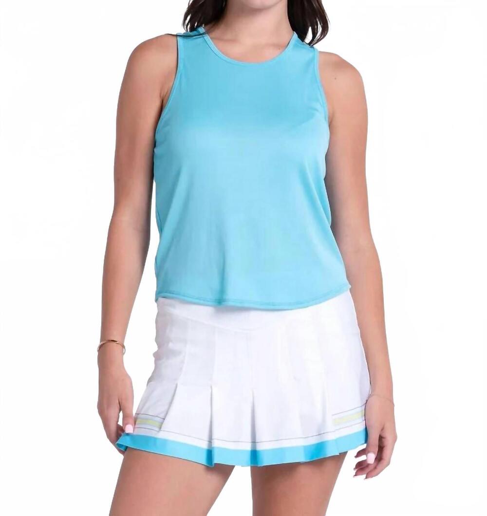 NEW LUCKY IN LOVE court drip tank top in oasis blue